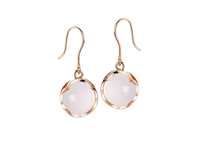 Rose Gold Plated Gemstone Dangle Earring